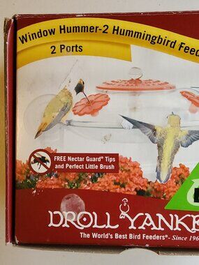 VTG Droll Yankees Original Model WH-2 Window Hummer-2 Hummingbird Feeder 2 Ports